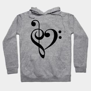 Treble Clef & Bass Clef Heart Hoodie